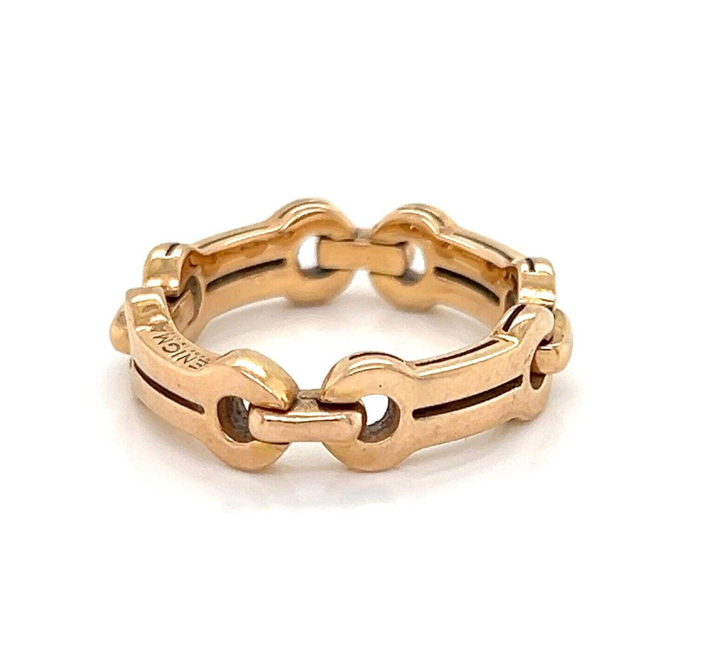 Enigma Italy 18k Rose Gold Flex Link Band Ring - Size 6.5