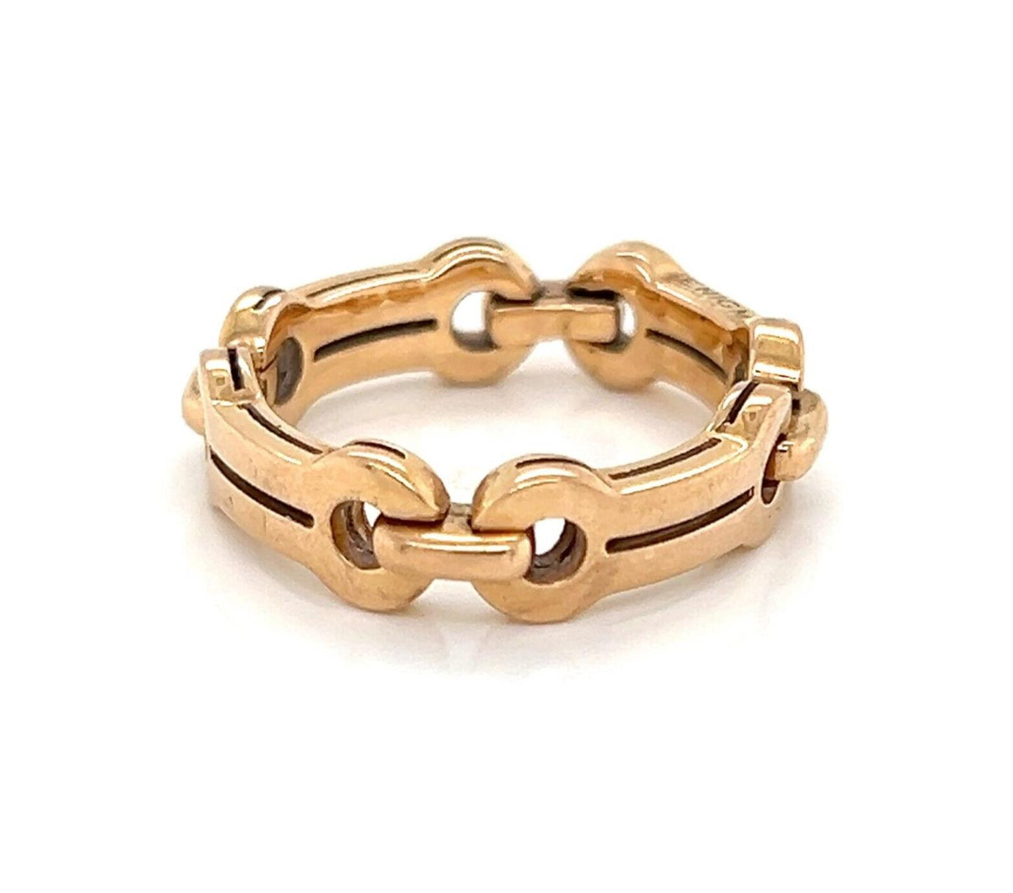 Enigma Italy 18k Rose Gold Flex Link Band Ring - Size 6.5