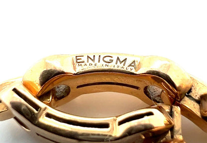 Enigma Italy 18k Rose Gold Flex Link Band Ring - Size 6.5