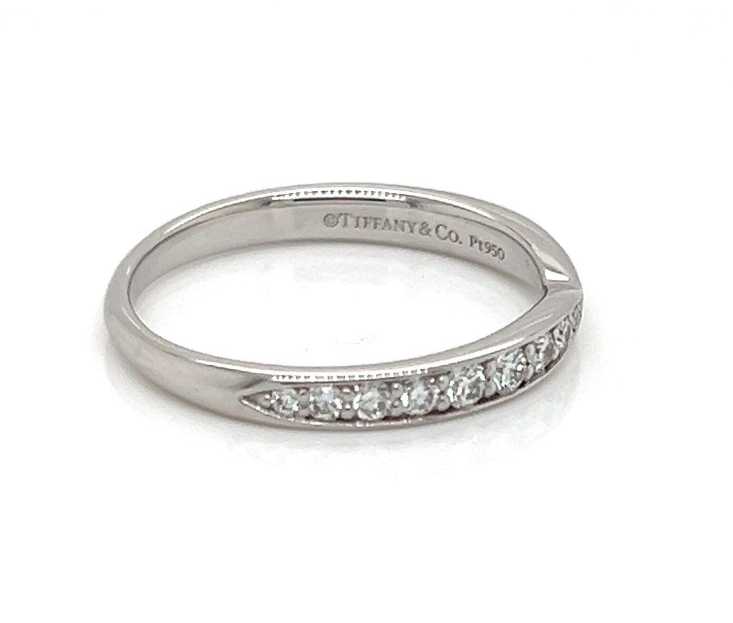 Tiffany & Co. Harmony Diamond Platinum Band Ring - Size 5.5