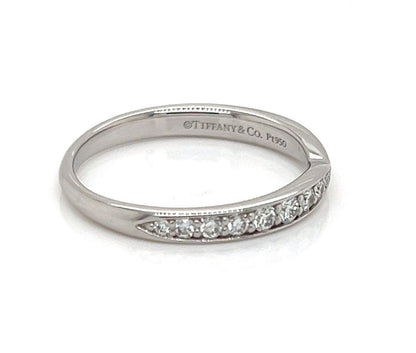 Tiffany & Co. Harmony Diamond Platinum Band Ring - Size 5.5