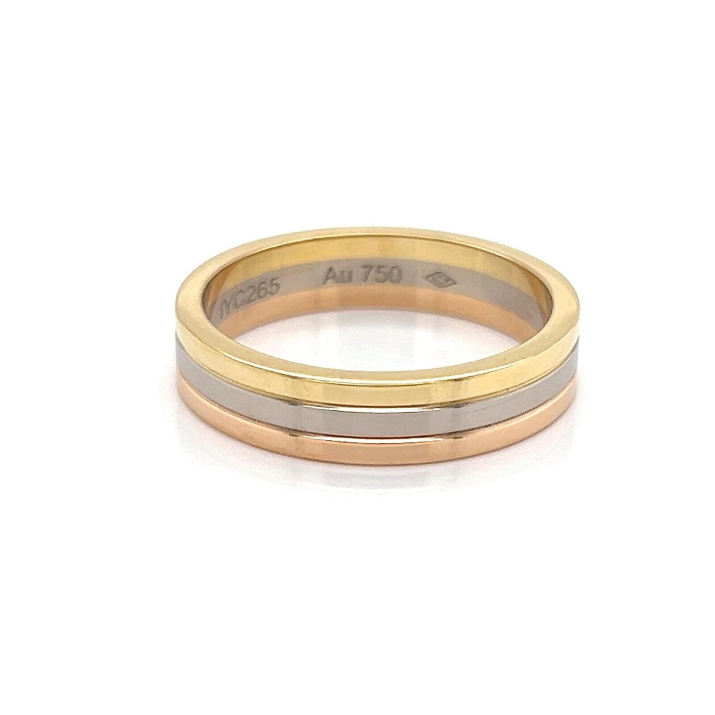 Cartier Vendome Louis 18k Tri Color Gold 4.8mm Wedding Band Ring w/Cert-Size 8.5