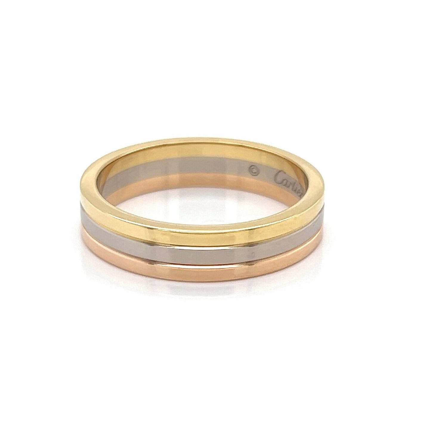 Cartier Vendome Louis 18k Tri Color Gold 4.8mm Wedding Band Ring w/Cert-Size 8.5