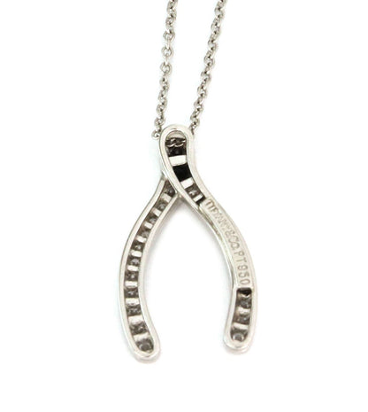 Tiffany & Co. Diamond Platinum Wishbone Pendant Necklace