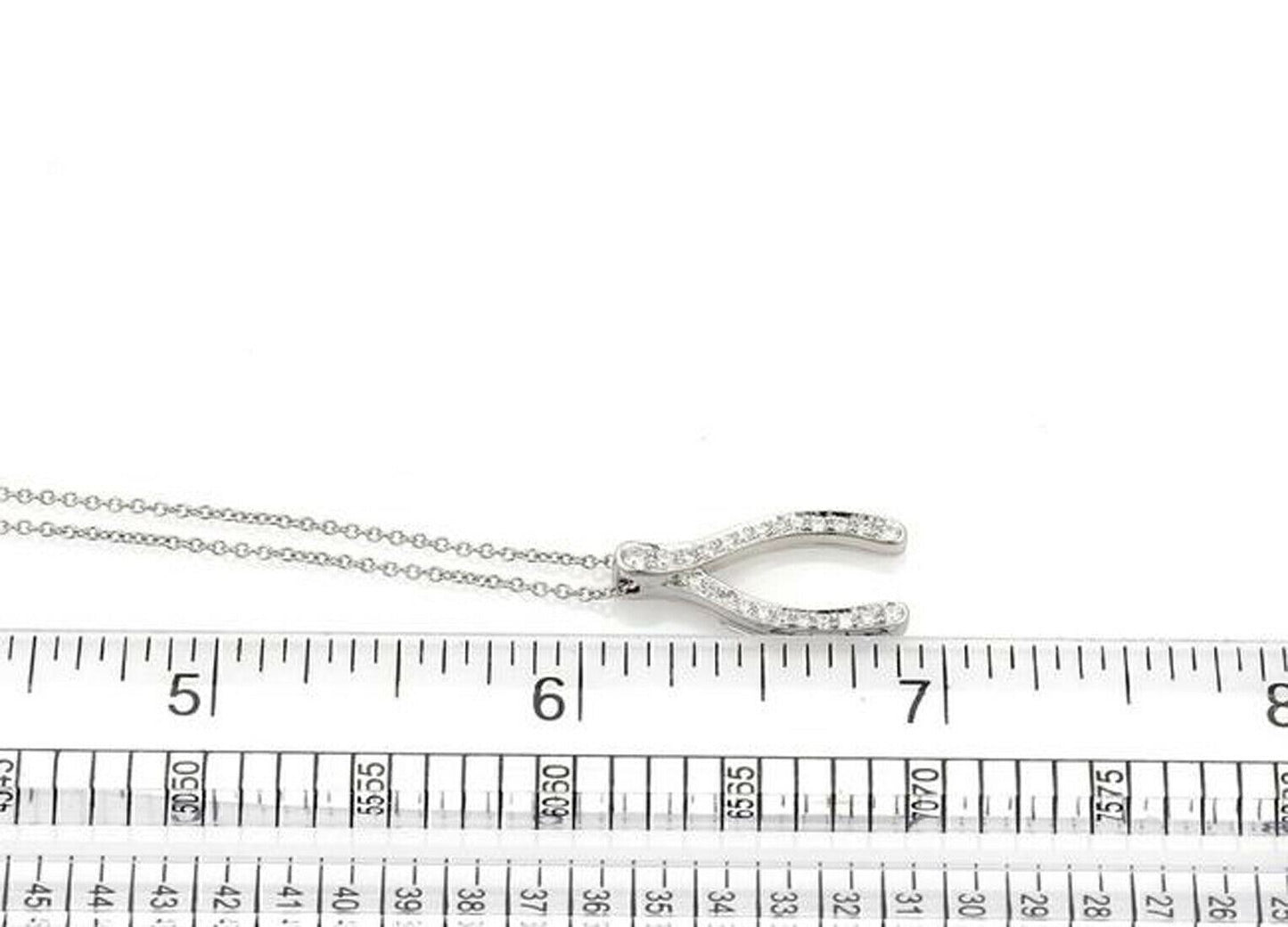 Tiffany & Co. Diamond Platinum Wishbone Pendant Necklace