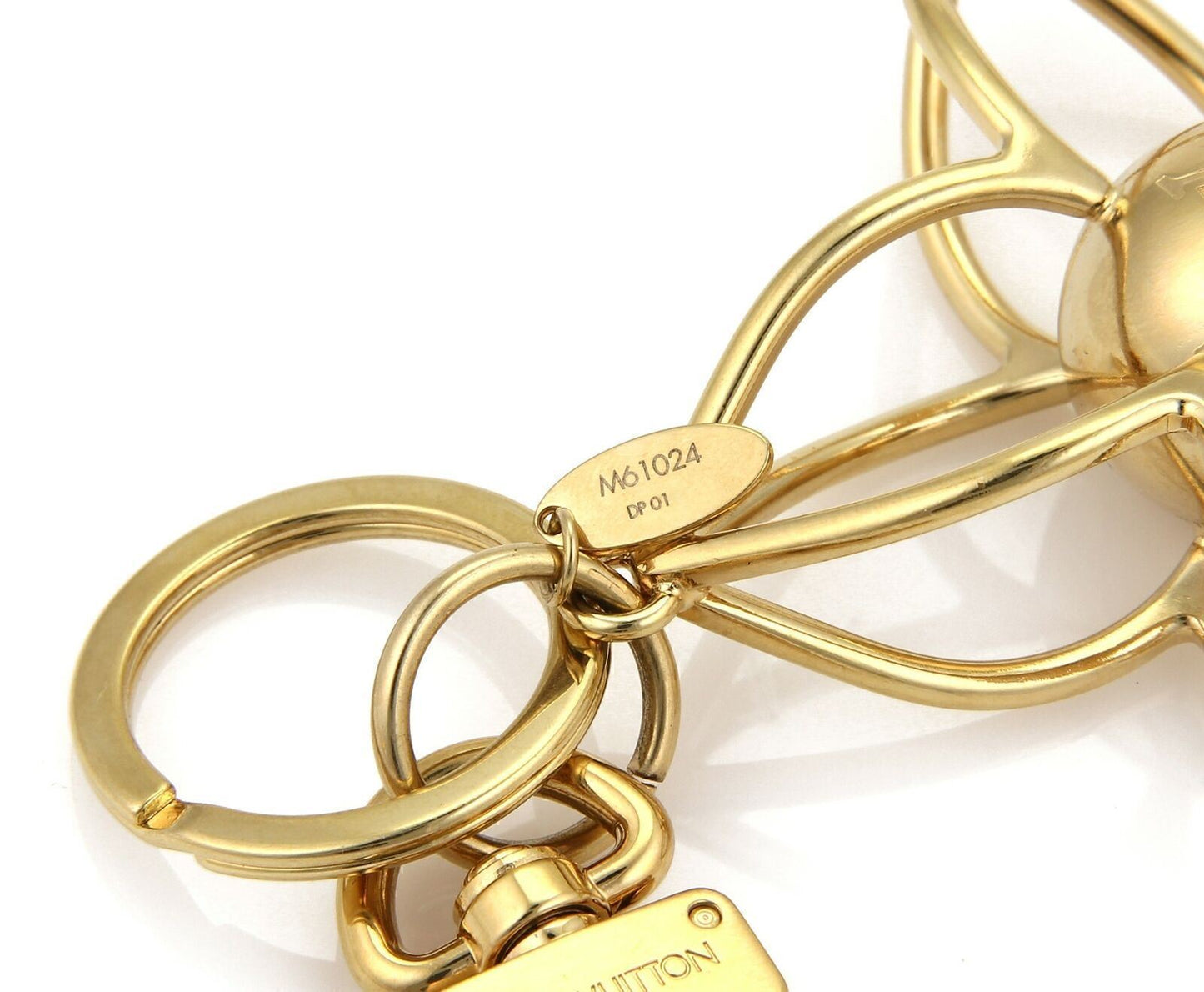 Louis Vuitton Large Monogram Floral Gold Plated Metal Key Ring