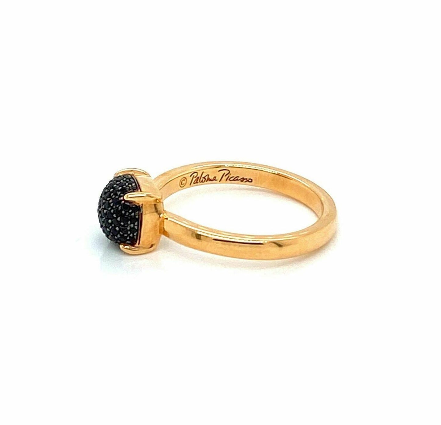 Tiffany & Co. Picasso Black Spinel Sugar Stacks 18k Rose Gold Ring - Size 5