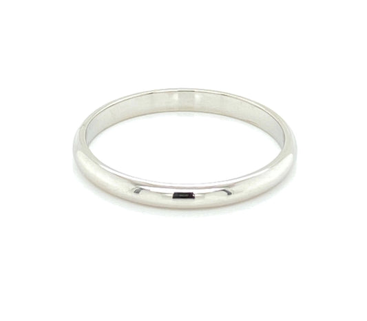 Cartier Platinum 2.5mm Wide Dome Wedding Band Ring - Size 8