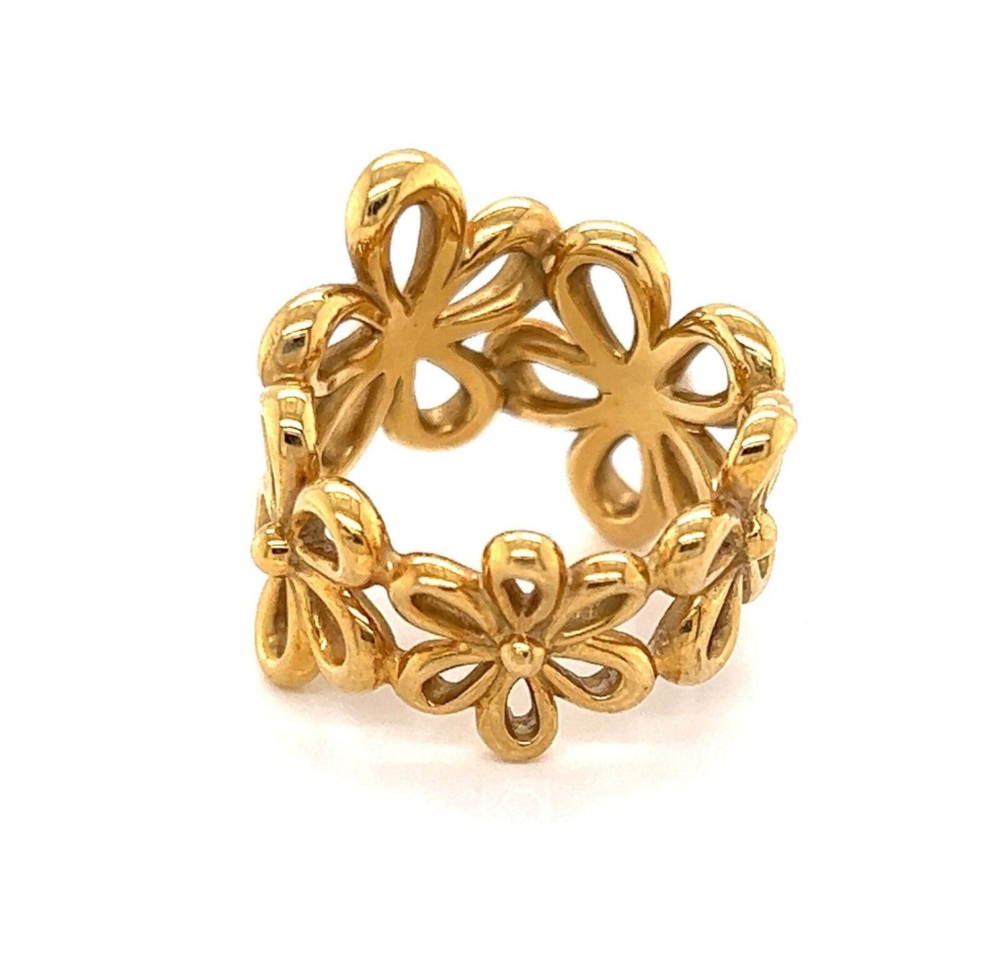 Mikimoto Pearls 18k Yellow Gold Daisy Flower Ring - Size 6.5