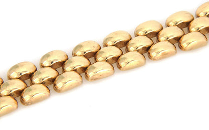 Three Row 14k Yellow Gold Bar Link Bracelet