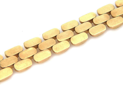 Three Row 14k Yellow Gold Bar Link Bracelet