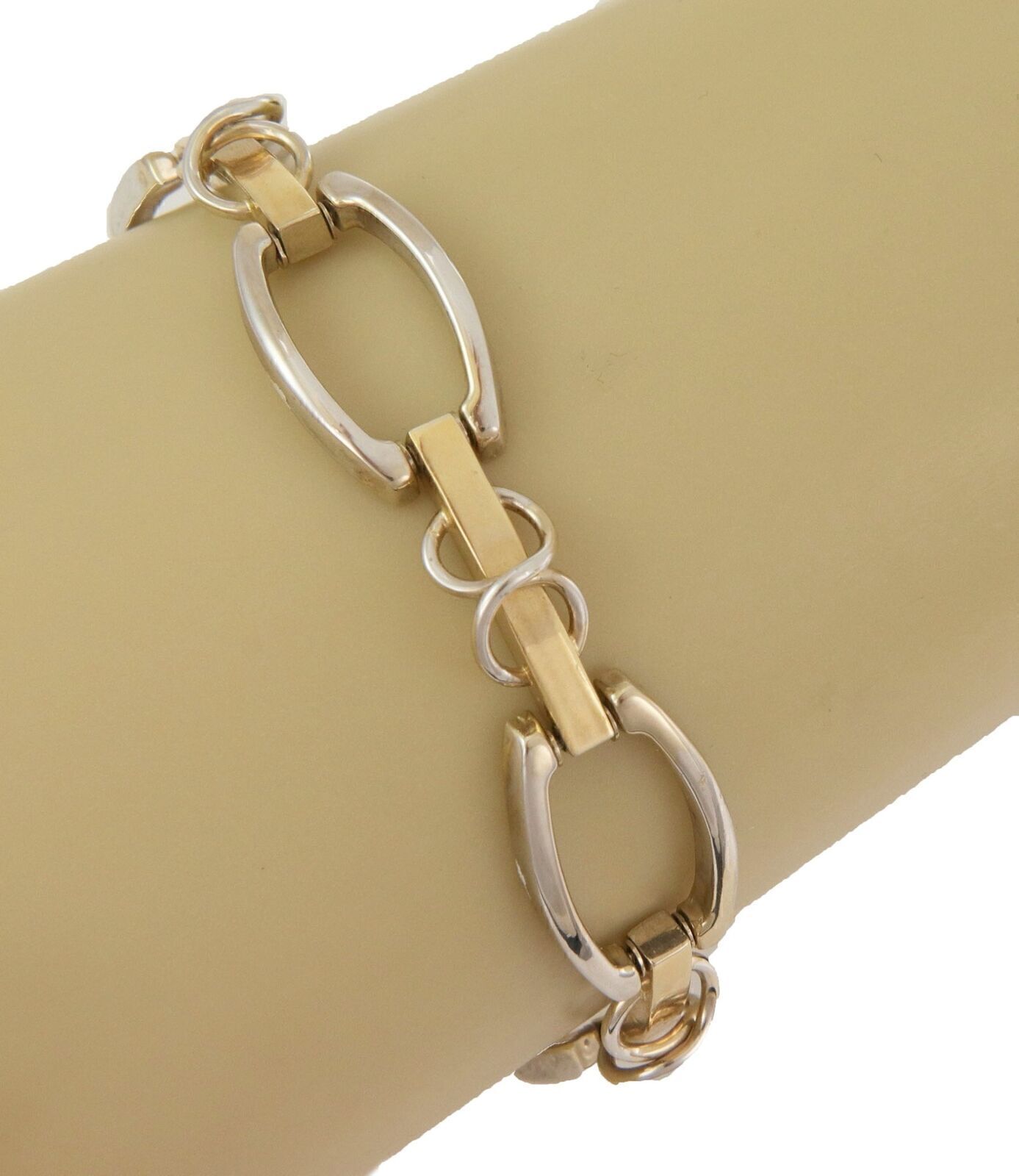 Open Design 14k Two Tone Gold Link Bracelet