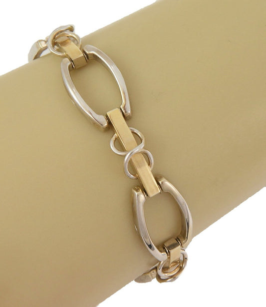 Open Design 14k Two Tone Gold Link Bracelet