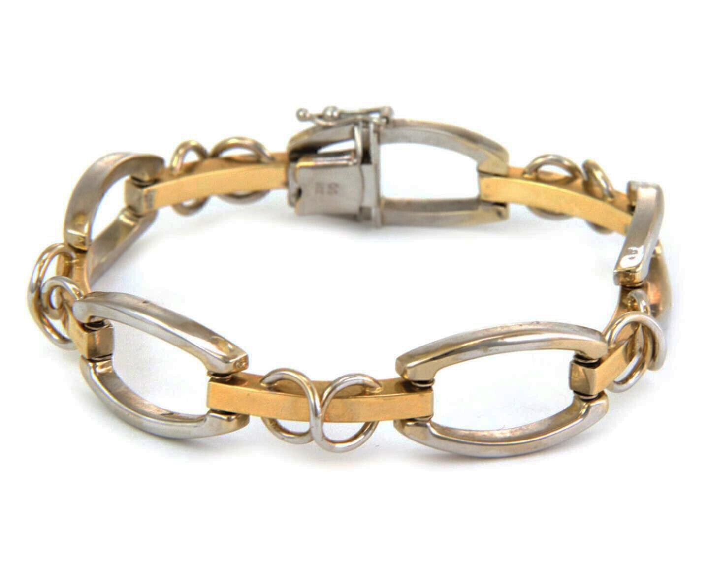 Open Design 14k Two Tone Gold Link Bracelet