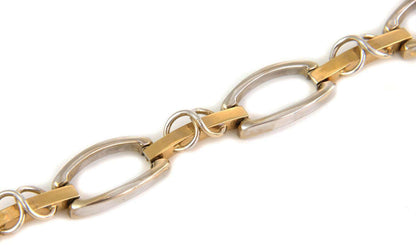 Open Design 14k Two Tone Gold Link Bracelet