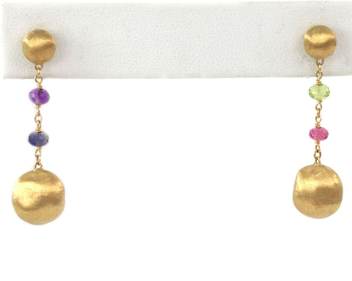 Marco Bicego Africa 18k Yellow Gold & Gems Bead Dangle Earrings