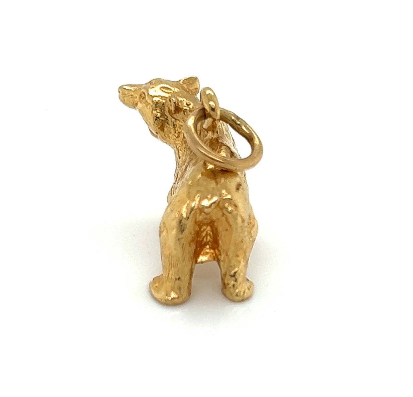 Full Figure 14k Yellow Gold Standing Bear Charm Pendant