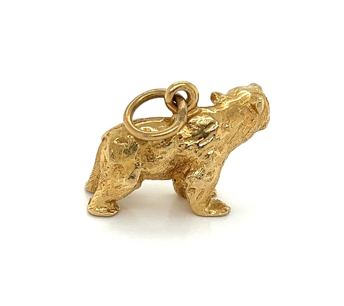 Full Figure 14k Yellow Gold Standing Bear Charm Pendant