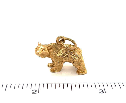 Full Figure 14k Yellow Gold Standing Bear Charm Pendant