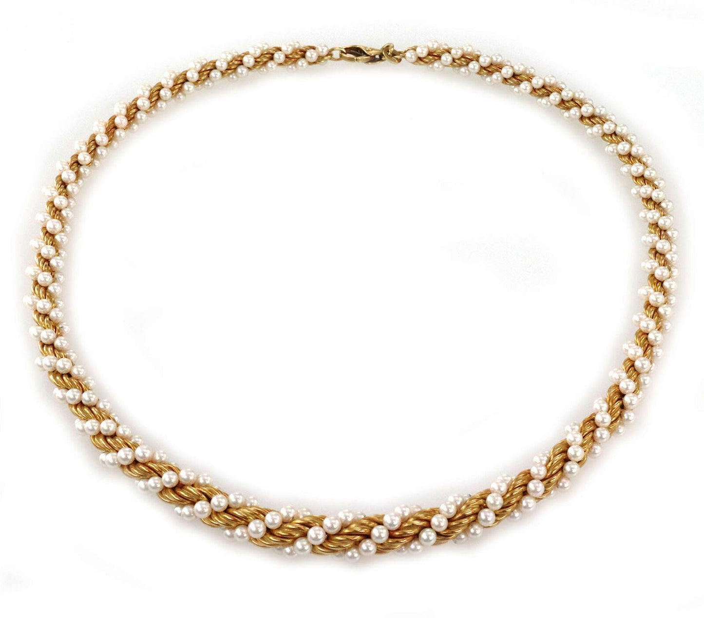 Mikimoto Akoya Pearls 18k Yellow Gold Rope Necklace