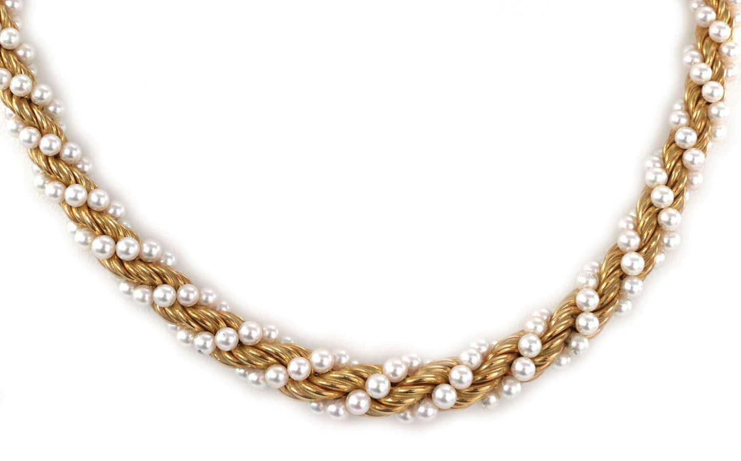 Mikimoto Akoya Pearls 18k Yellow Gold Rope Necklace