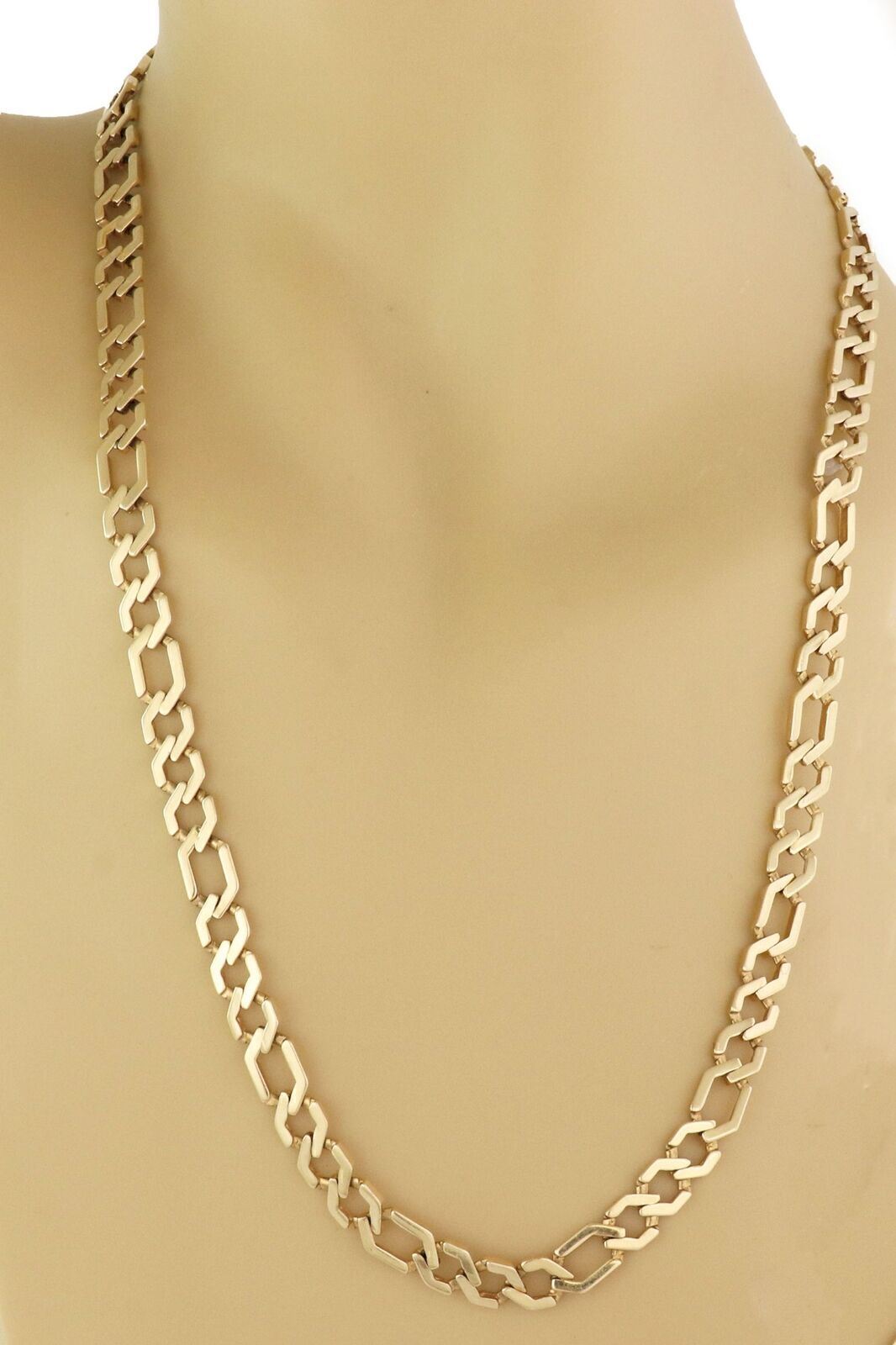 Long 14k Yellow Gold Link Necklace