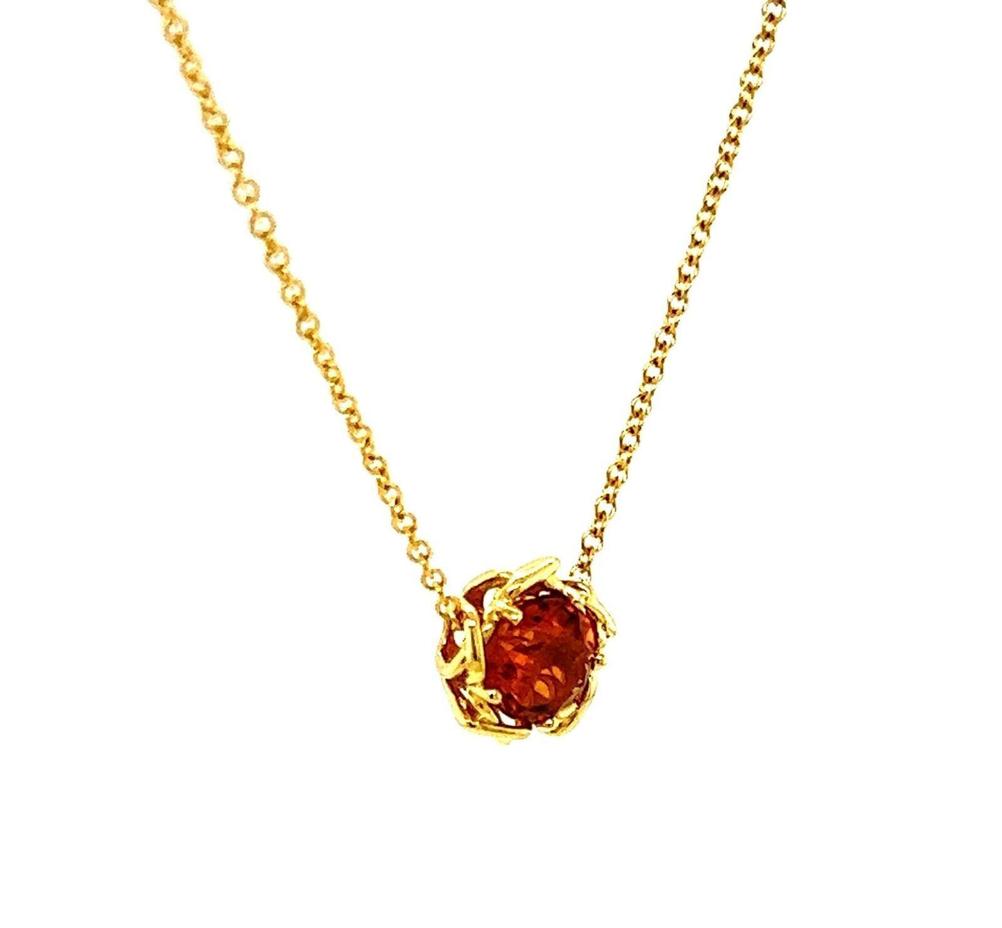 Tiffany & Co. Citrine 18k Yellow Gold Solitaire Pendant Necklace