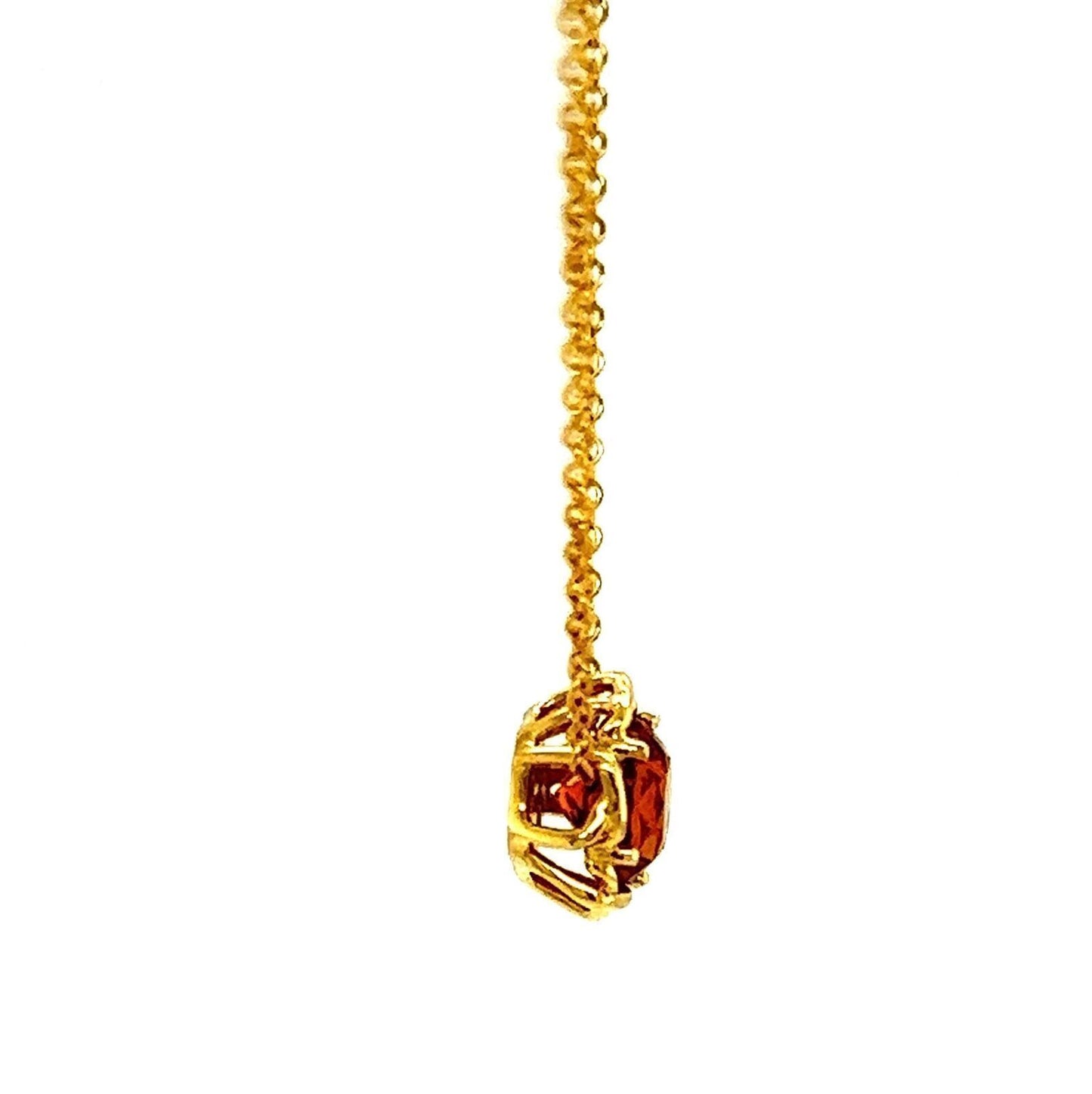 Tiffany & Co. Citrine 18k Yellow Gold Solitaire Pendant Necklace