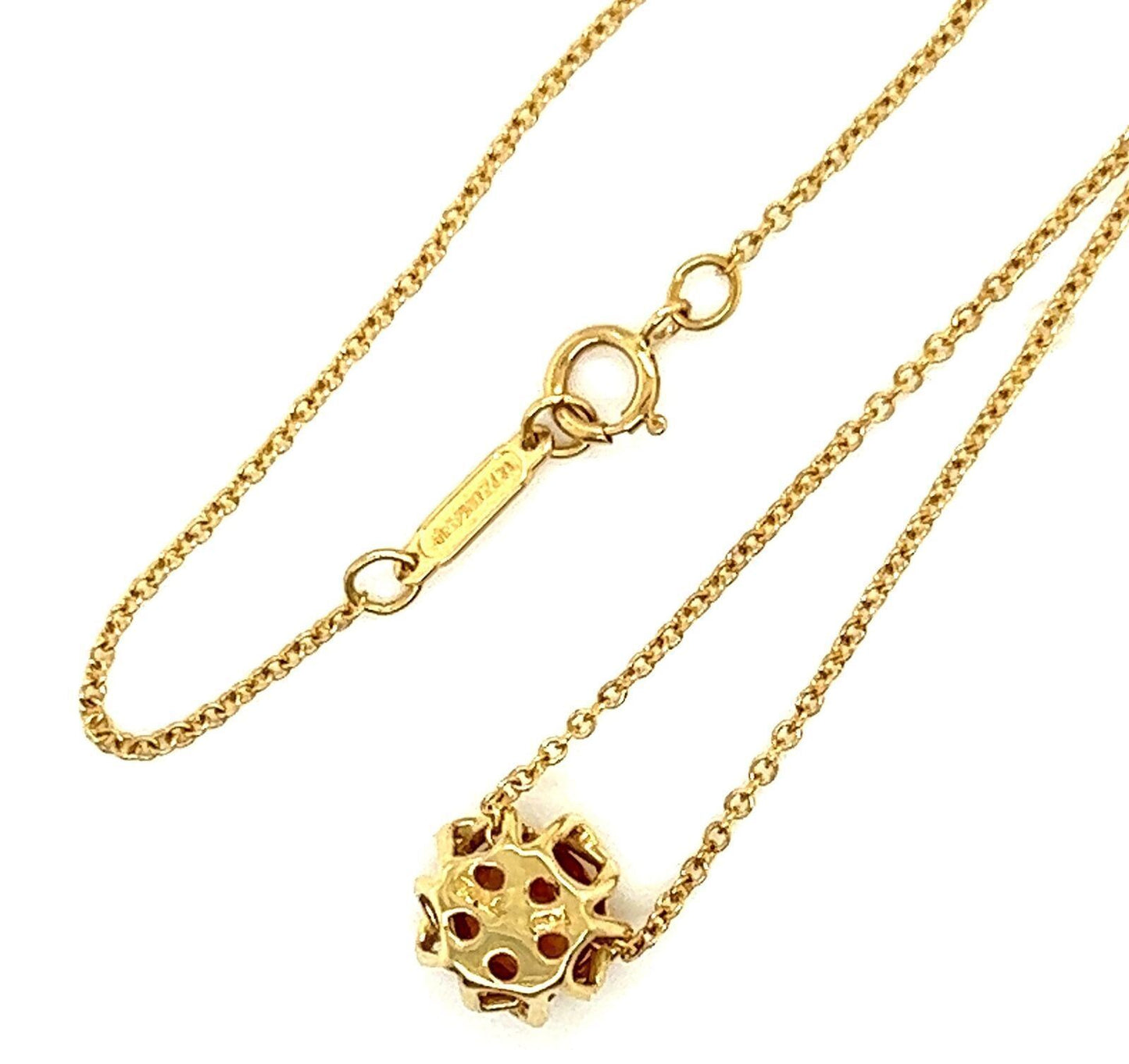 Tiffany & Co. Citrine 18k Yellow Gold Solitaire Pendant Necklace