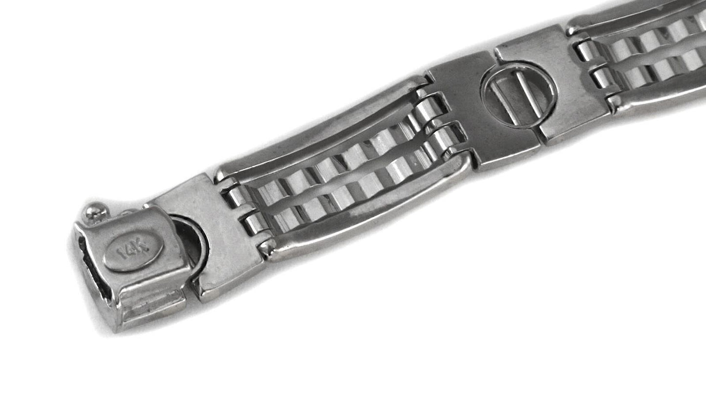 Screw Motif & Bar 14k Two Tone Gold Link Bracelet