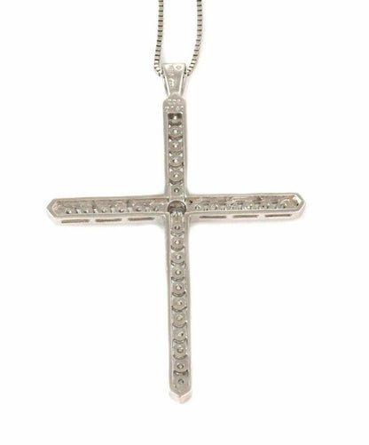 Platinum 1.50ct Diamond Large Cross Pendant Necklace