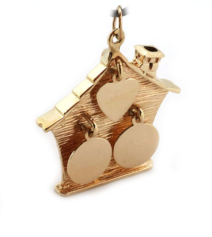 Dangling 14k Yellow Gold House Charm Pendant