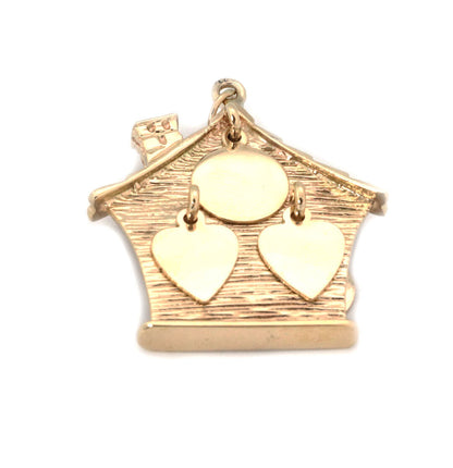 Dangling 14k Yellow Gold House Charm Pendant