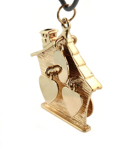 Dangling 14k Yellow Gold House Charm Pendant