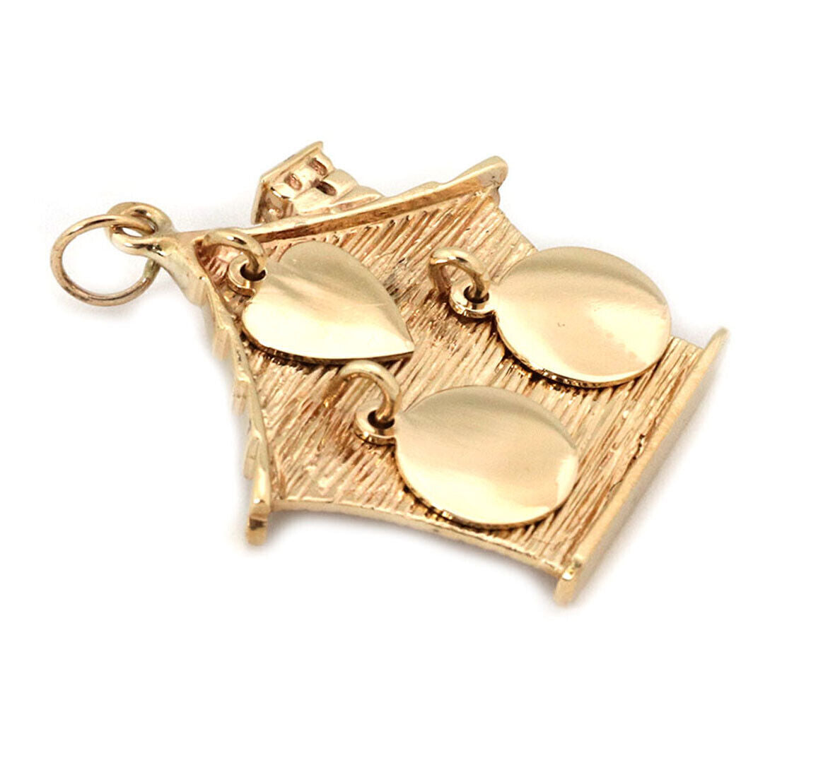 Dangling 14k Yellow Gold House Charm Pendant