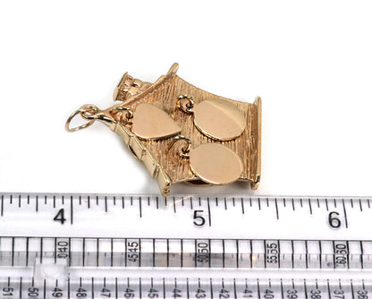 Dangling 14k Yellow Gold House Charm Pendant