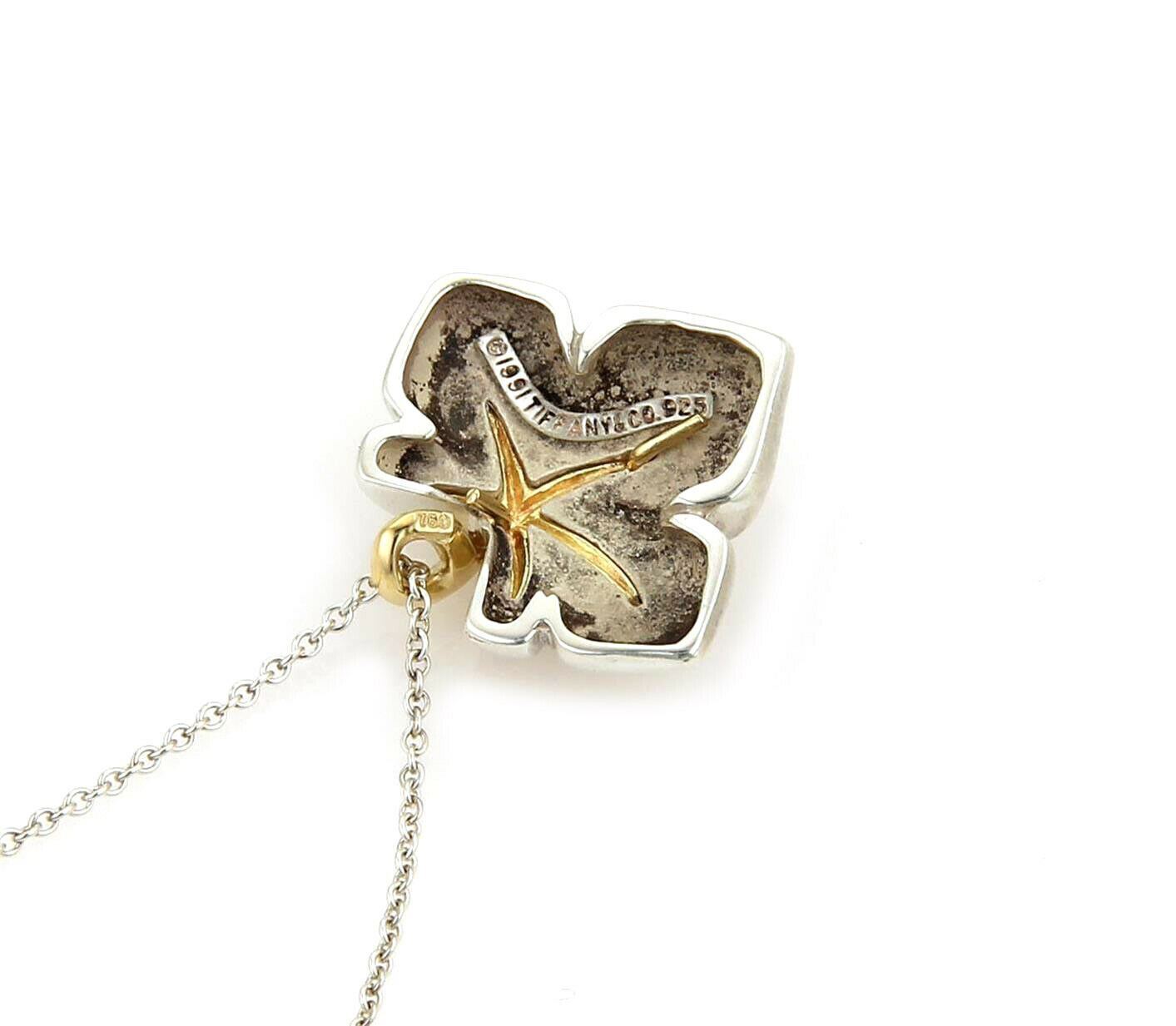 Tiffany & Co. Ivy Starfish Leaf Sterling & 18k Gold Pendant Necklace