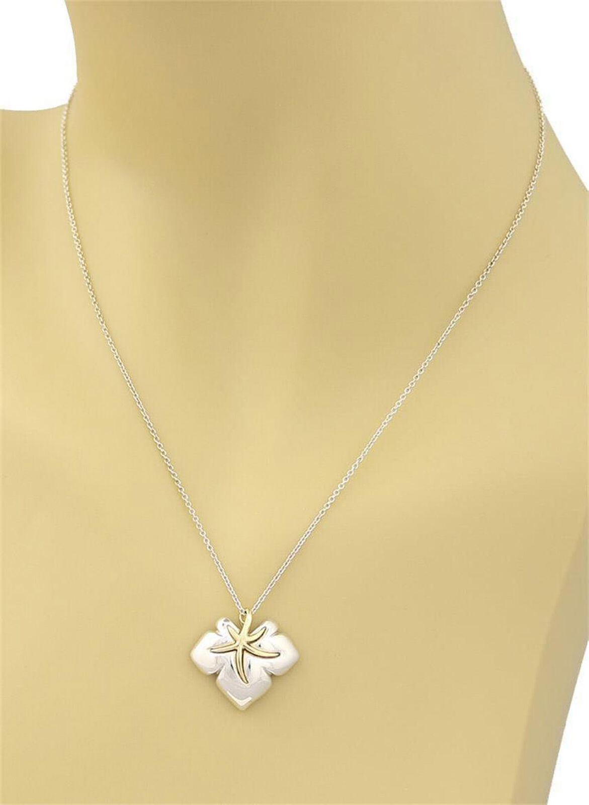Tiffany & Co. Ivy Starfish Leaf Sterling & 18k Gold Pendant Necklace