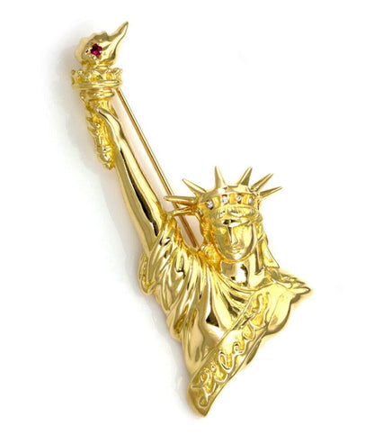 Lauren Pipkorn 18k Yellow Gold 3D Liberty Statue Brooch - Limited Edition!