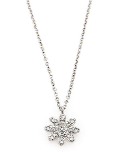 Tiffany & Co. Diamond Daisy 18k White Gold Pendant Necklace