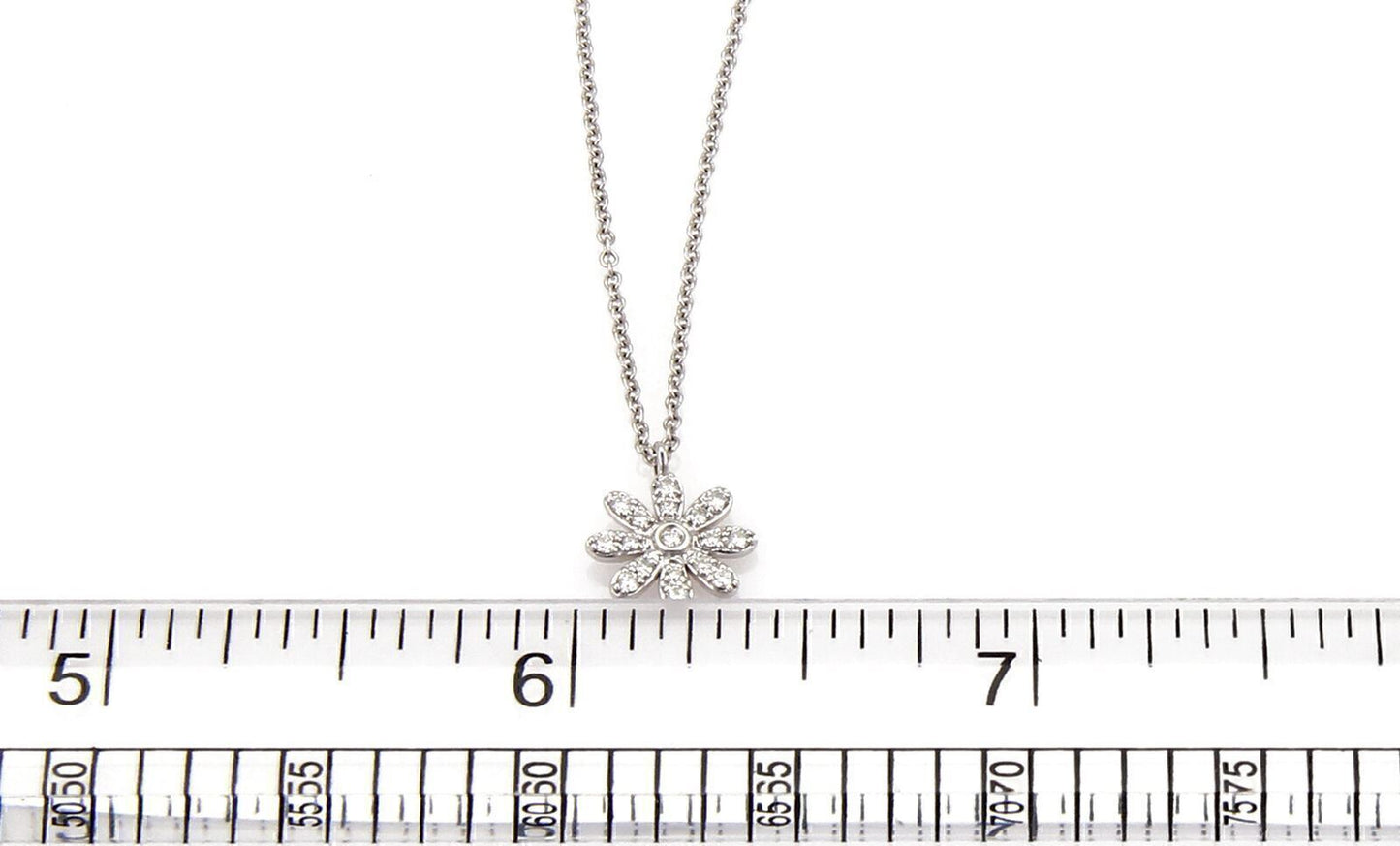 Tiffany & Co. Diamond Daisy 18k White Gold Pendant Necklace