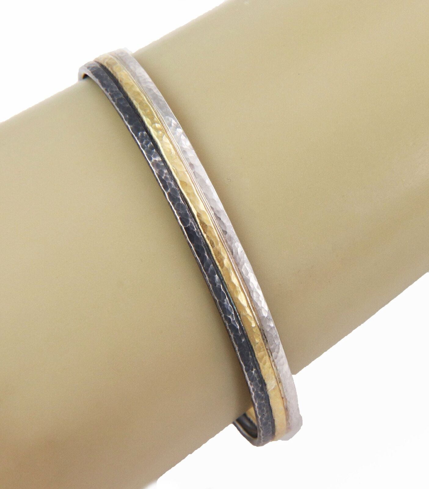 Gurhan Skittle 24k Gold Overlay & Sterling Silver Bangle Bracelet