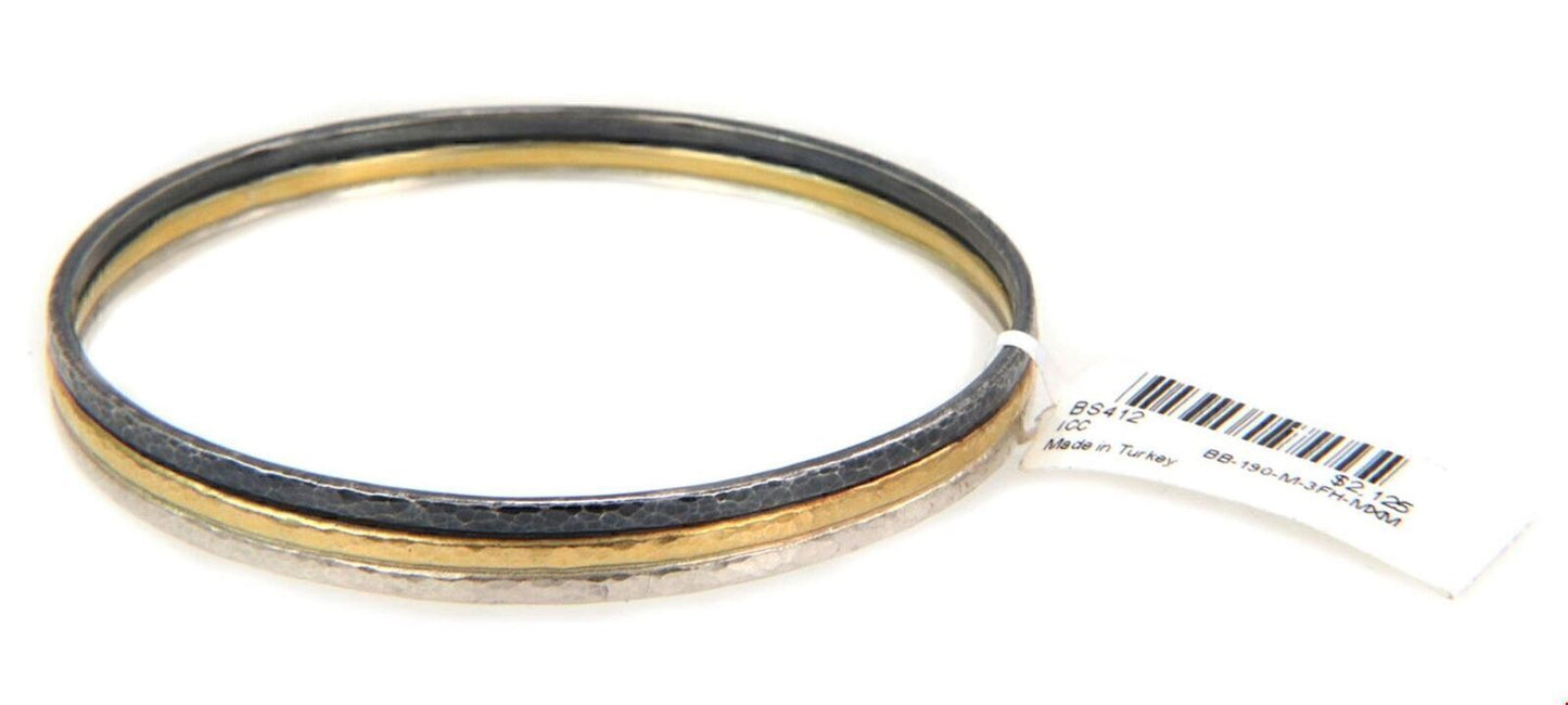 Gurhan Skittle 24k Gold Overlay & Sterling Silver Bangle Bracelet