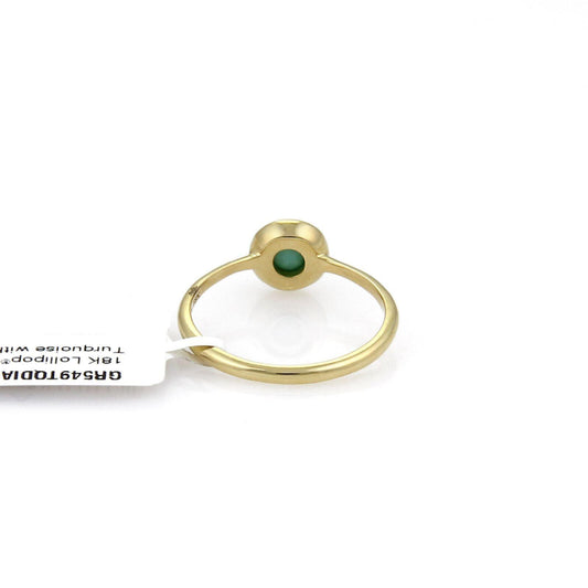 Ippolita Lollipop Turquoise & Diamond 18k Yellow Gold Mini Ring Size 7