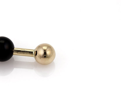 Onyx Ball & Stud  14k Yellow Gold Cufflinks