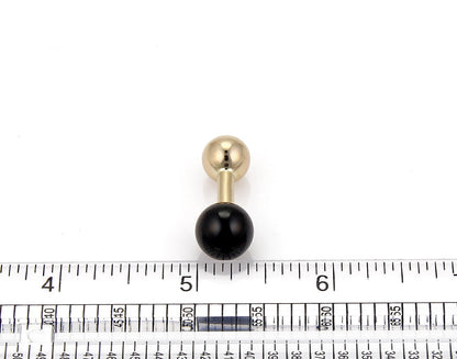 Onyx Ball & Stud  14k Yellow Gold Cufflinks