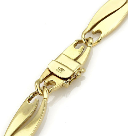 Quadri Gioielli 18k Tri Gold Fancy Long Curved Link Collar Necklace