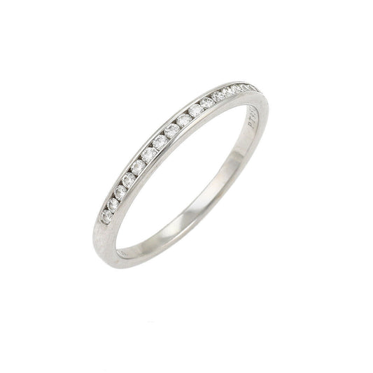 Tiffany & Co. Platinum Half Circle Channel Set Diamonds 2.5mm Band Ring - Size 9