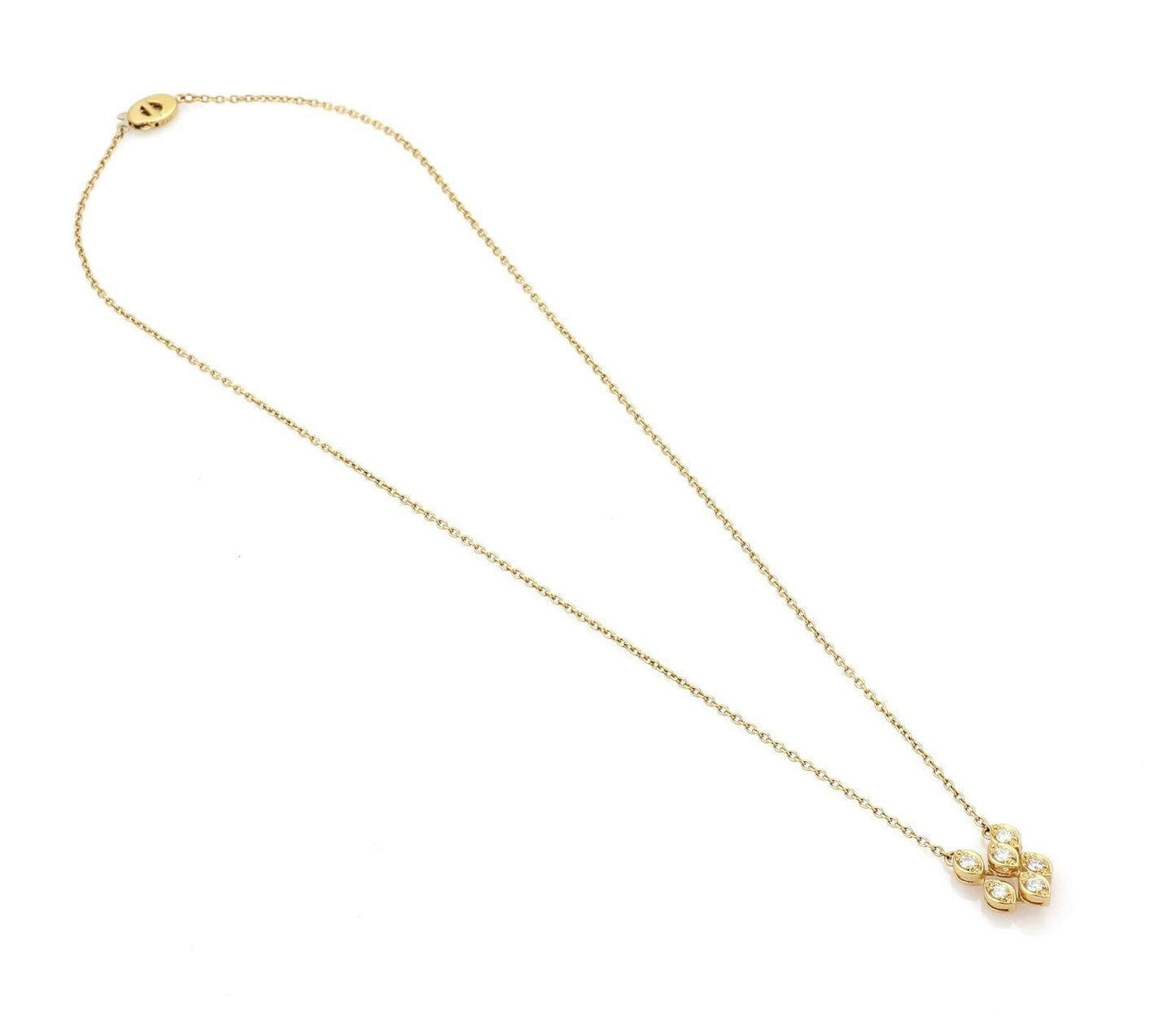 Christian Dior Diamond Fancy Drop 18k Yellow Gold Pendant Necklace