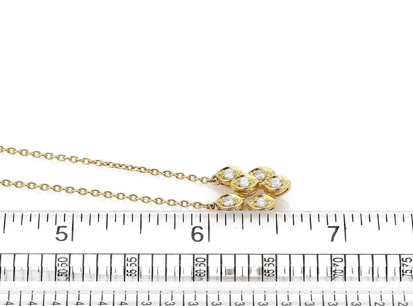 Christian Dior Diamond Fancy Drop 18k Yellow Gold Pendant Necklace